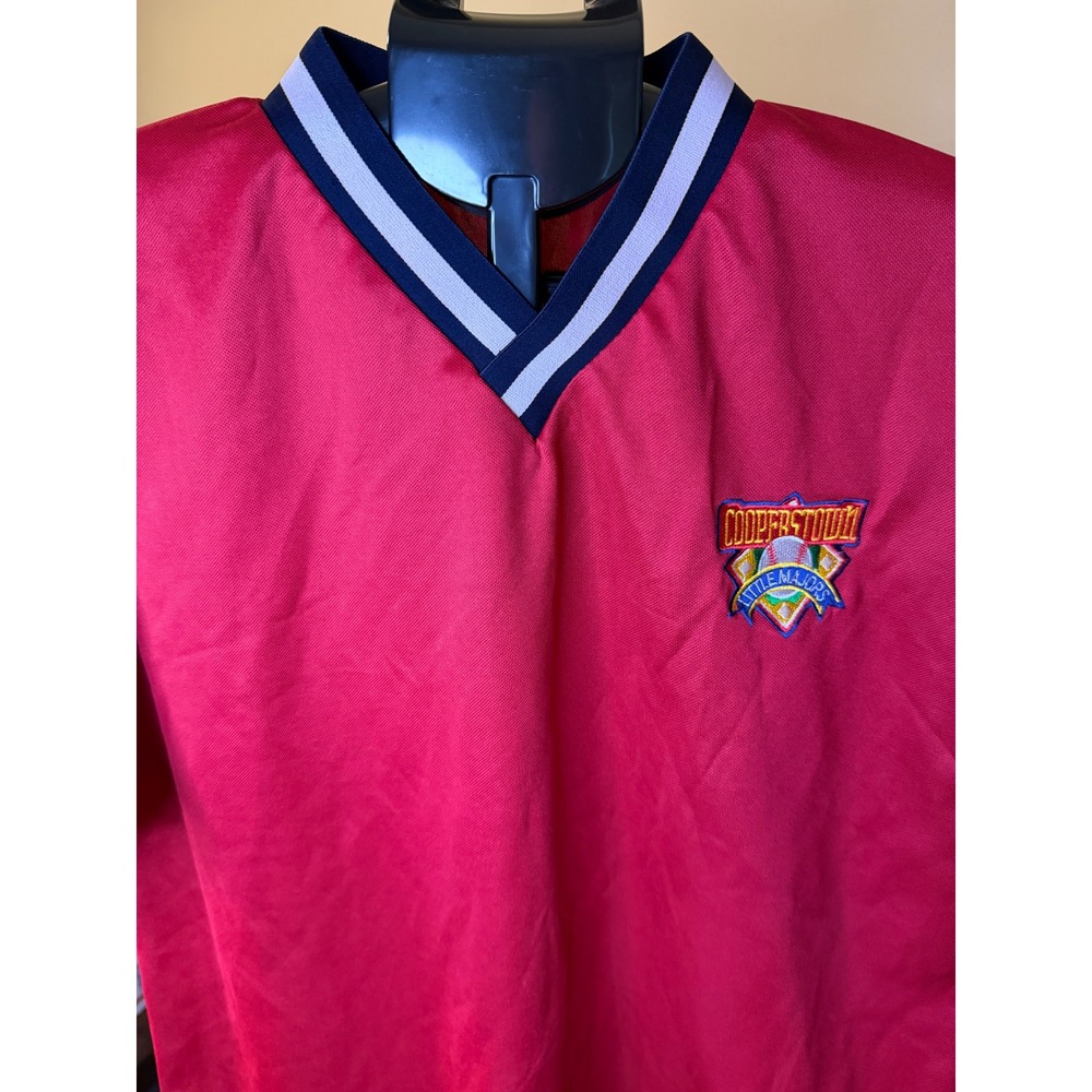 Cooperstown Dreams Park Little Majors Baseball Jersey Red V-Neck Mens Large
